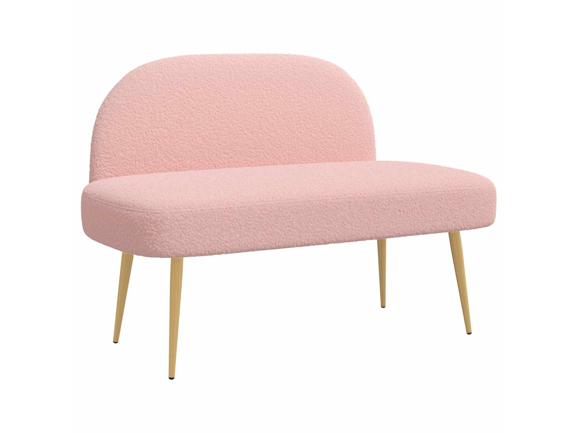 Conjunto 1 Banco Estofado Vidaxl Rosa Contraplacado (110 X 60 X 76 Cm)