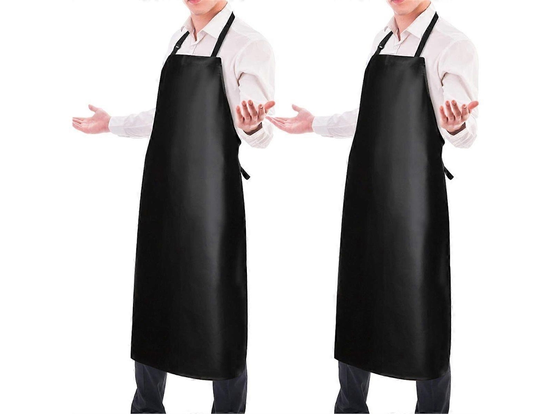 Conjunto De 2 Aventais Impermeáveis De Vinil Pu, Aventais De Chef De 40 Polegadas Para Homens, Avental De Trabalho Químico Resistente