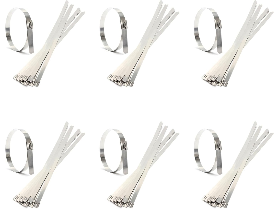 60 Abraçadeiras de Aço Inoxidável para Escapamento, 0,39 Pés X 15,75 Polegadas com Metal SFUSHOS