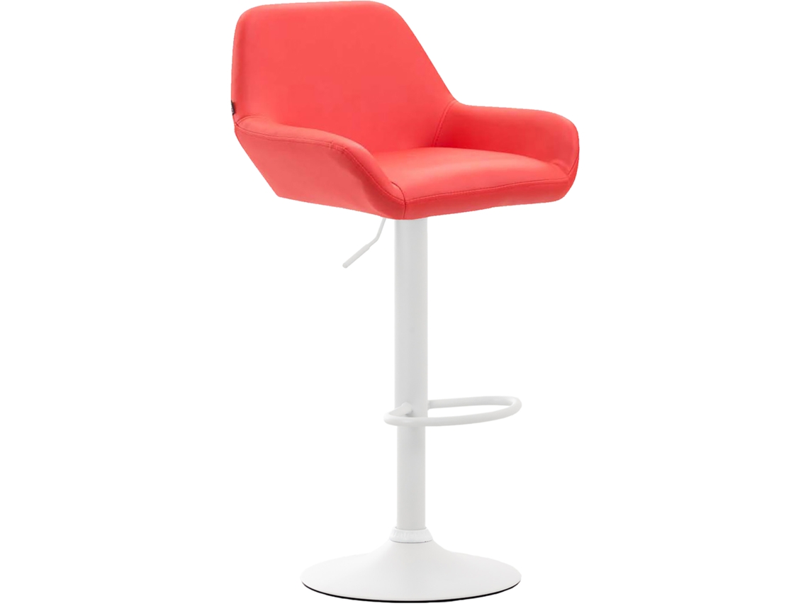 Banco De Bar Braga Em Imitação De Pele Vermelho/branco Clp