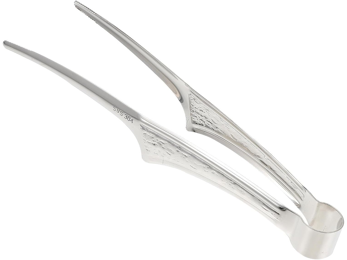Pinça Para Bife Cabilock Em Aço Inoxidável Prateado, Com Cabo Confortável E Resistente Ao Calor, Ideal Para Churrascos