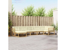 Vidaxl Conjunto De Sofás Para Exterior 7 Unid. Branco E Creme