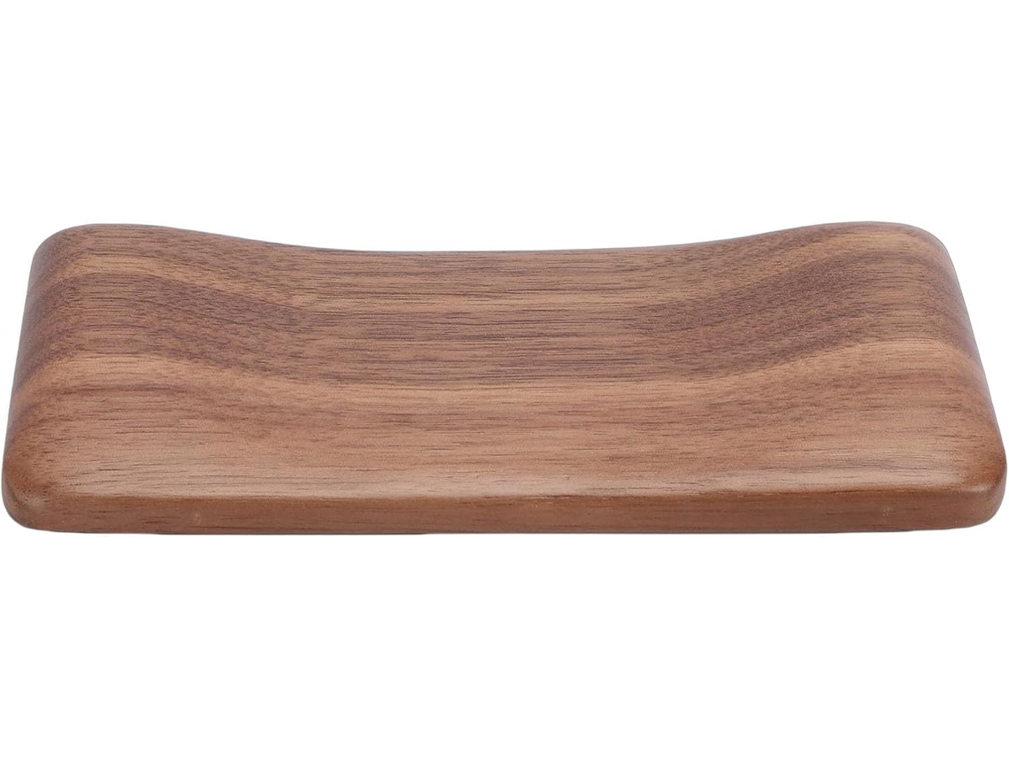 Apoio de Pulso em Madeira de Nogueira Preta, Almofada de Suporte Ergonômica com Base. SFUSHOS
