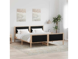 Vidaxl Estrutura da Cama com Cabeceira Preto 180 X 200 Cm Tecido