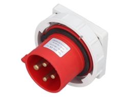 Conector De Energia Aérea Industrial Impermeável 4 Pinos Nylon Latão 3p+e Ac 380/415v 32a