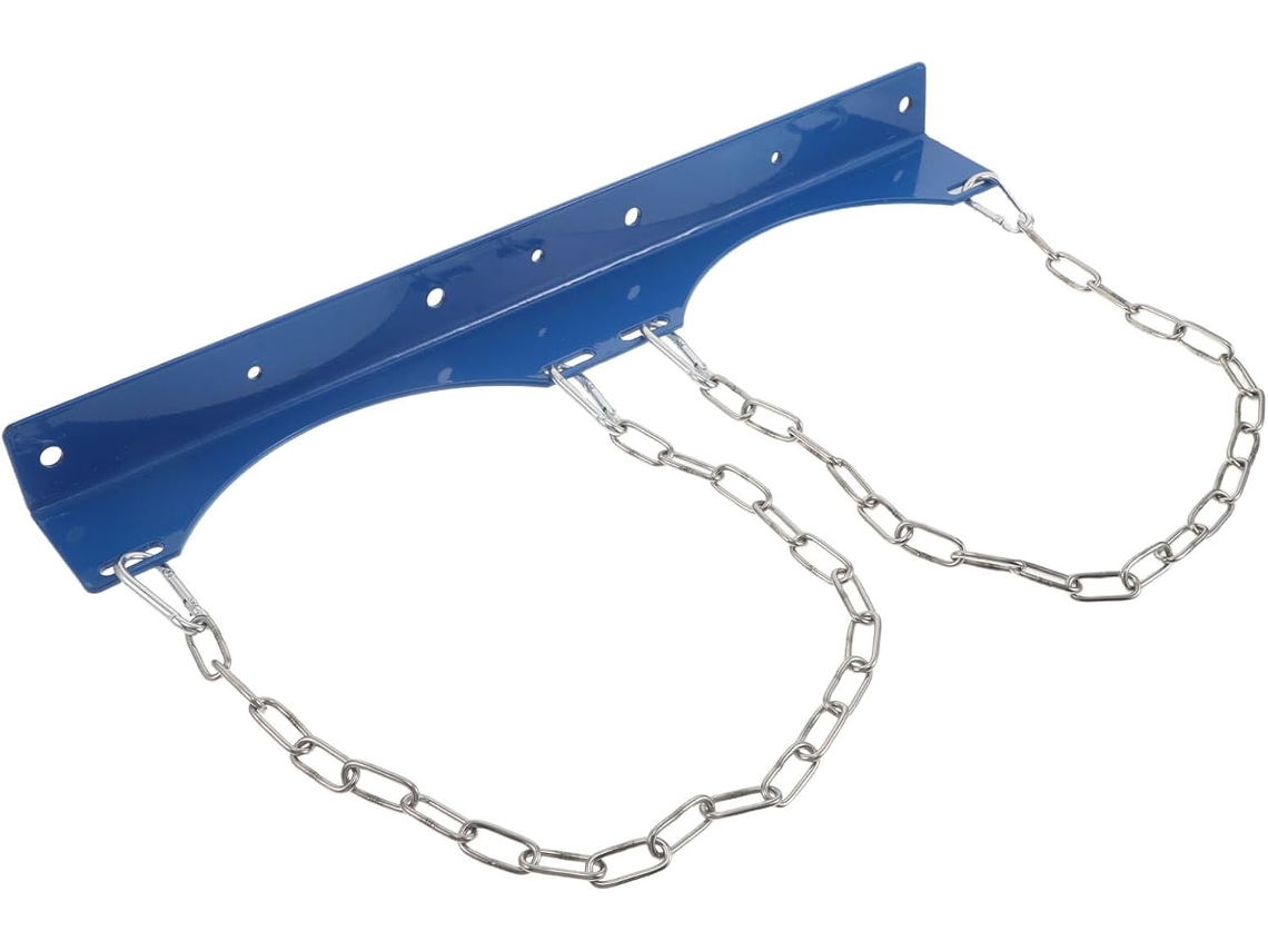 Suporte De Parede Duplo Homoyoyo Para Cilindros Gás 40l, Estrutura Metálica Azul Com Corrente De Segurança Para