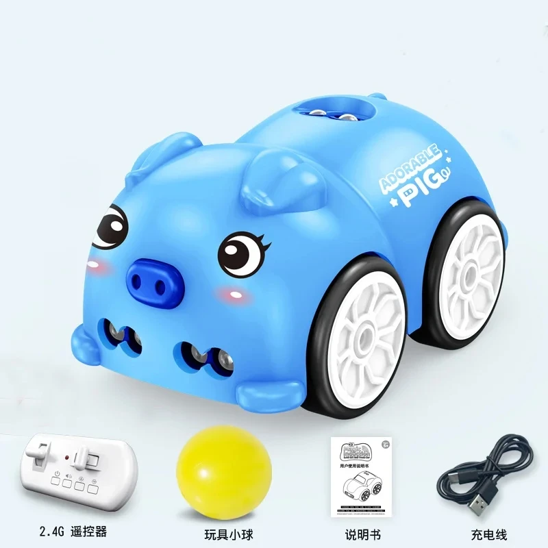 (porco Azul) Carrinho De Brinquedo Elétrico Com Funções De Desvio De Obstáculos, Seguimento E Carregamento.