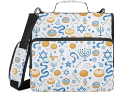 Stojo com zíper e alça, fácil de transportar, 3,8 cm, 3 argolas de armazenamento, para massas, material escolar, tema