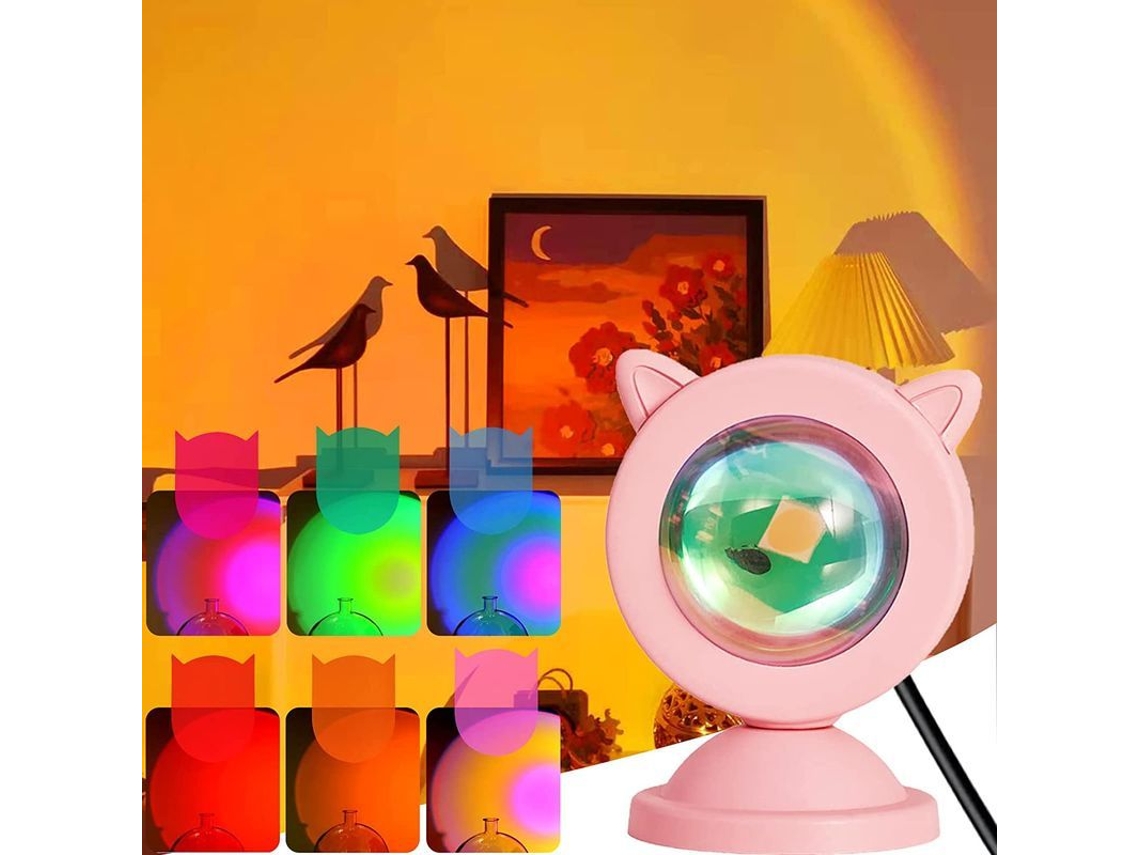 Luz Sunset Nova Line 10w com Projeção, USB e 6 Cores | S/MARCA