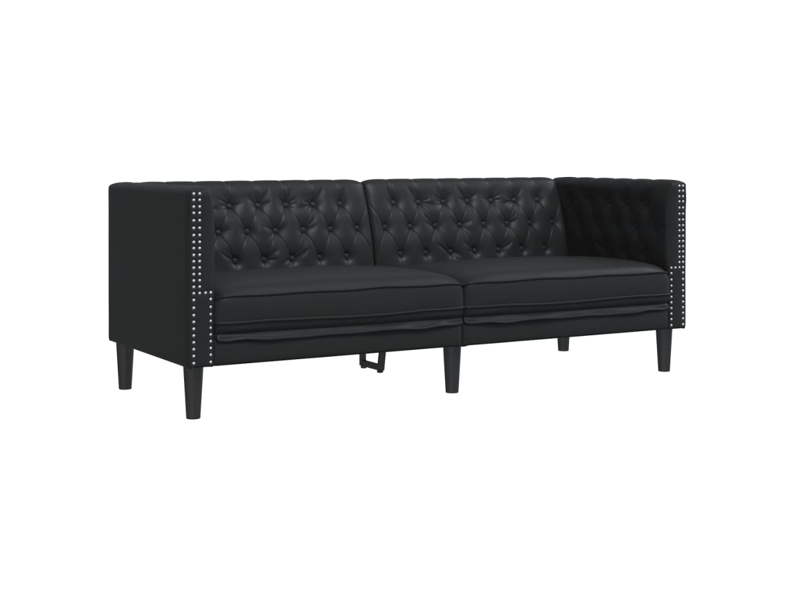 Chesterfield Sofa, Chesterfield Sofas Vidaxl Preto Couro Artificial (n/a)