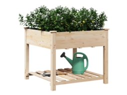 Jardineira Com Prateleira 90x90x76 Cm Em Madeira De Pinho Lovely Home