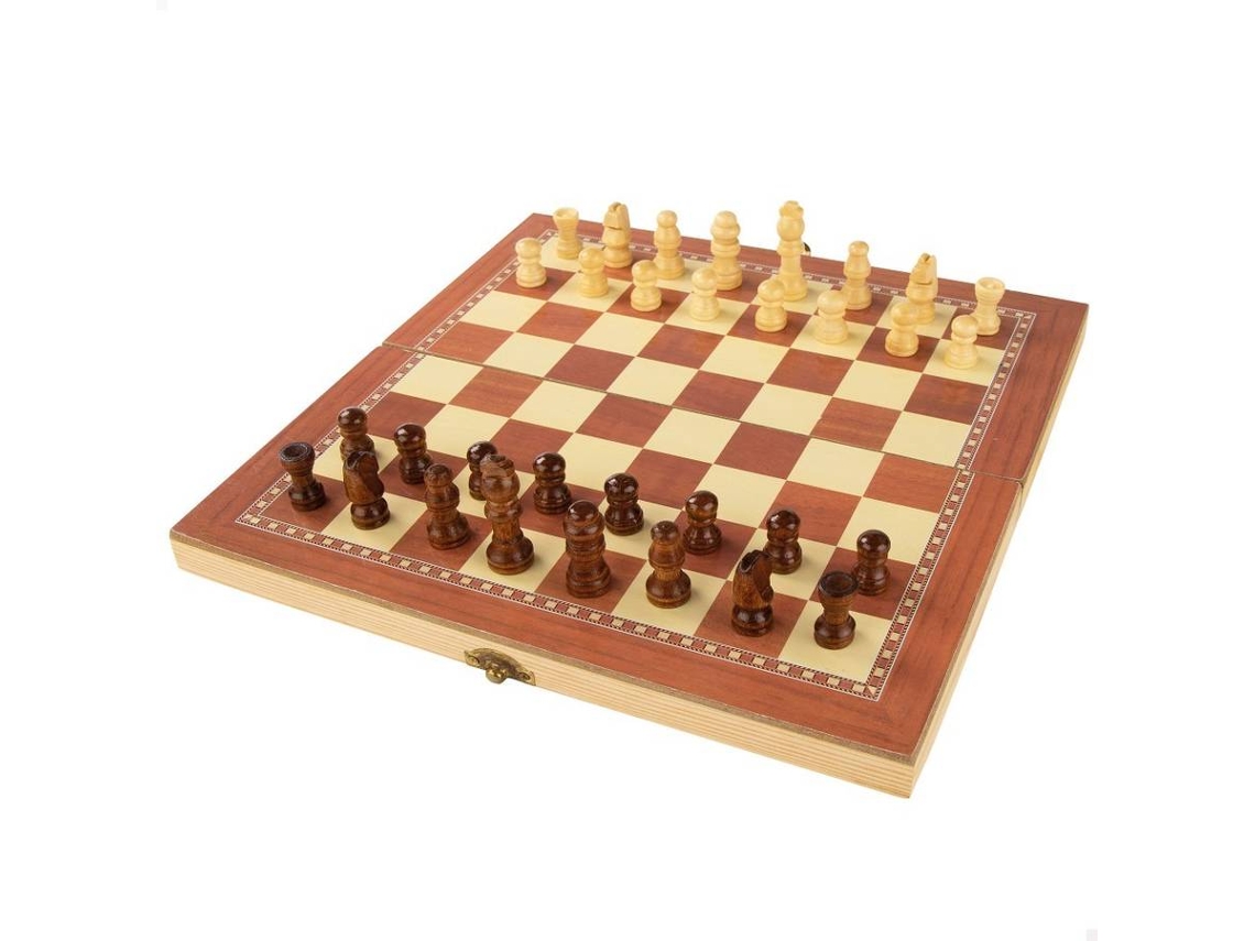 Jogo de Xadrez CB GAMES 3 em 1 de madeira