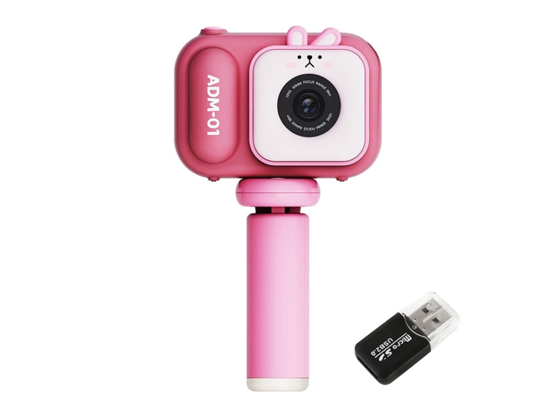Tela Ips De 2,4 Polegadas, Mini Câmera Dupla De 48 Mp, 64 Gb De Armazenamento, Design De Coelho Rosa.