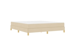 Conjunto 1 Cama Box Vidaxl Creme Tecido (180 X 200 Cm)