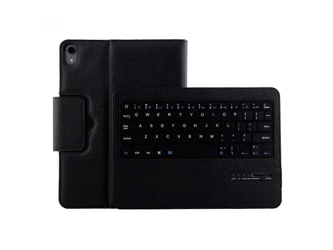 Capa de couro com textura de lichia IP011 com teclado ABS Bluetooth 3.0 removível e função de suspensão/ativação para iPad Pro de 11 polegadas (Webake, 2018)