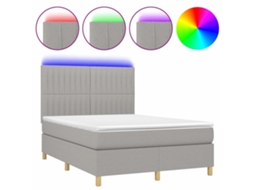 Box Spring Bed, Box Spring Beds Vidaxl Cinzeto Tecido (140 X 200 Cm)