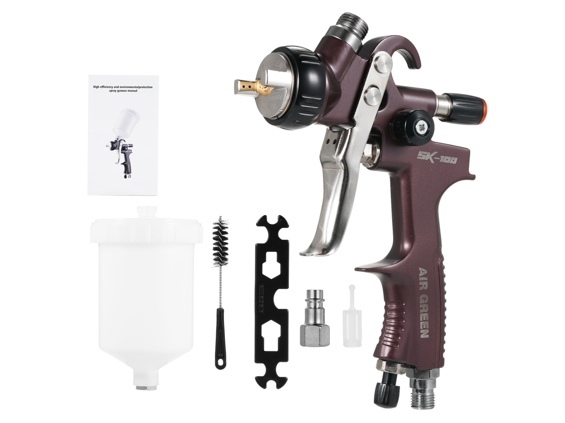 Pistola de pintura profissional para carros com bico de 1,3 mm de alta atomização.