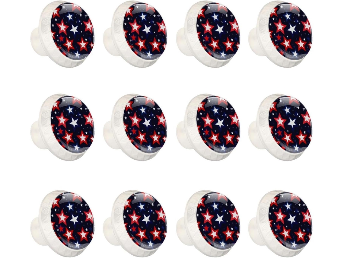 Puxadores Redondos Para Armários De Cozinha, Puxadores Para Armários E Gavetas, 12 Peças, Bandeira Americana Com