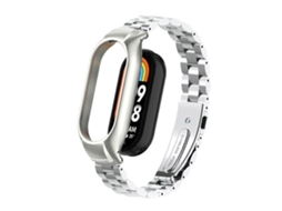 Caixa Metálica Integrada + Pulseira De Três Contas Para Xiaomi Mi Band 8