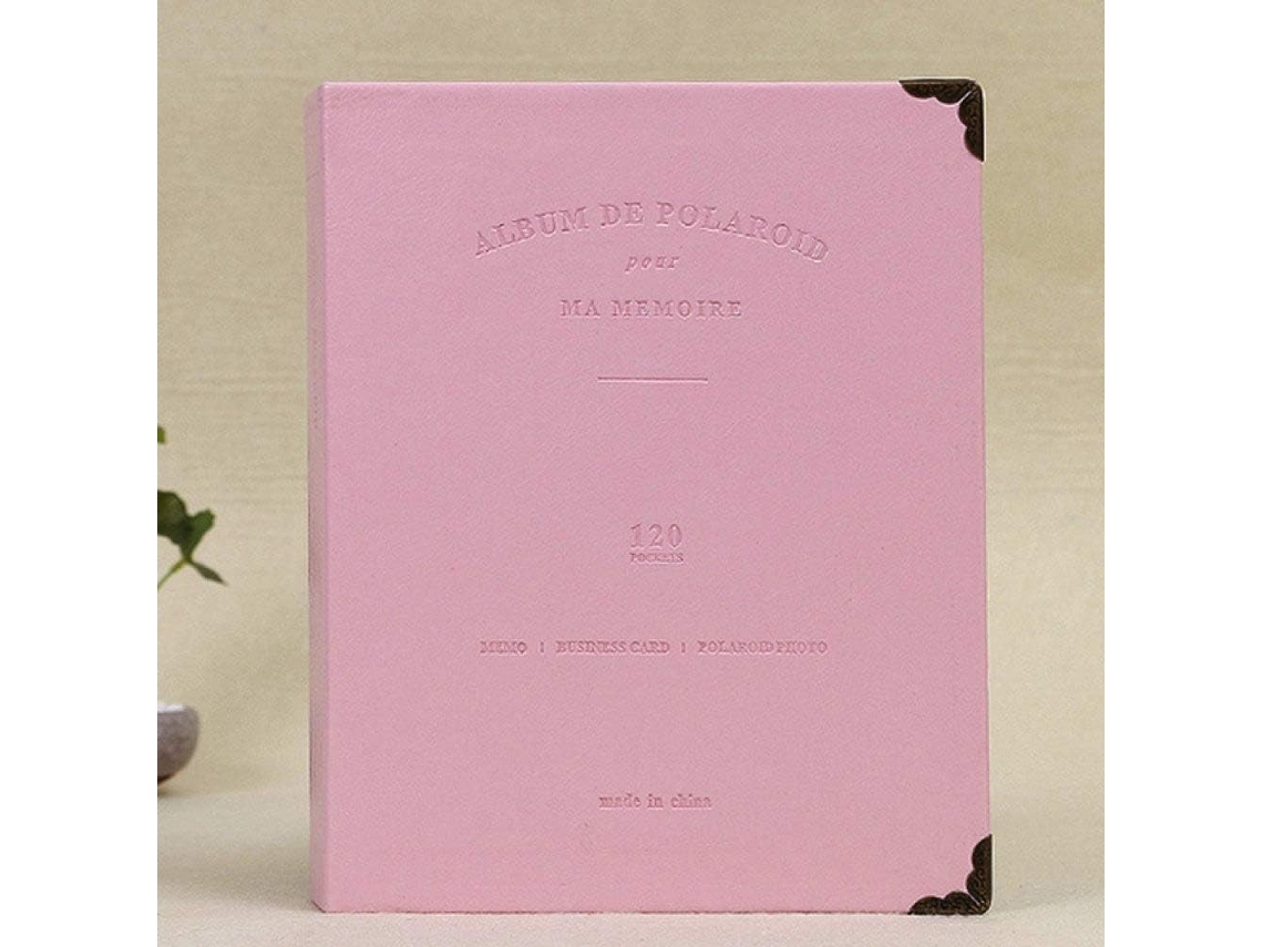 Álbum De Fotos Em Couro Pu Com 120 Bolsos Para Celulares Mini De 3 Polegadas, 9/8/70/7s/25 Polegadas - Rosa