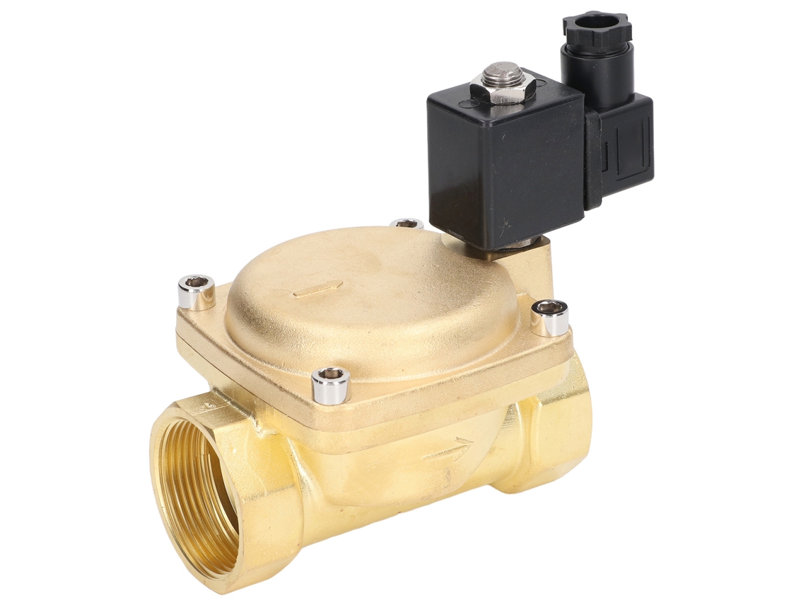 Válvula solenoide normalmente fechada Laxiscreed em latão para ar e água de alta pressão.