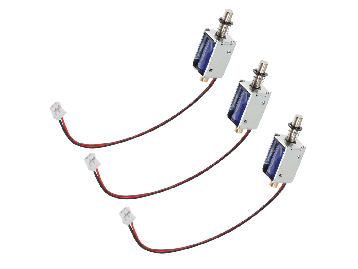 Mini Solenoide Eletromagnético Push-pull 4 Mm Dc12v-2a (3 Peças) Para Mecanismos Lineares E Válvulas