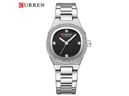Relógio Feminino MDUG de Quartzo com Mostrador Pequeno Quadrado, Pulseira de Aço e Strass