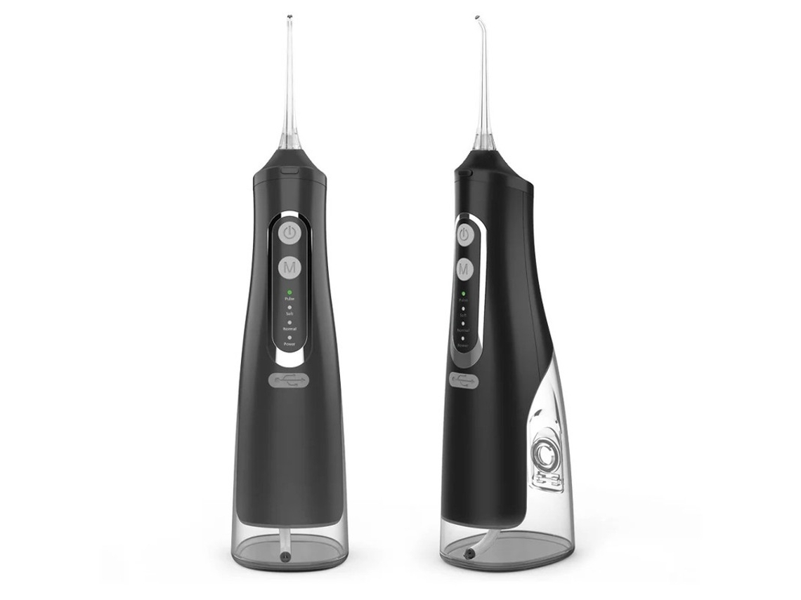 Irrigador Oral Fio Dental Elétrico Portátil Usb 310ml Capacidade Limpeza Oral Preto Yizhood