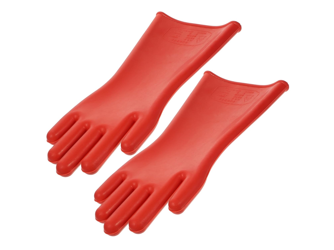 Luvas de Eletricista para Trabalho, de Borracha, Isolantes, Vermelhas, com Proteção Resistente À Abrasão. SFUSHOS