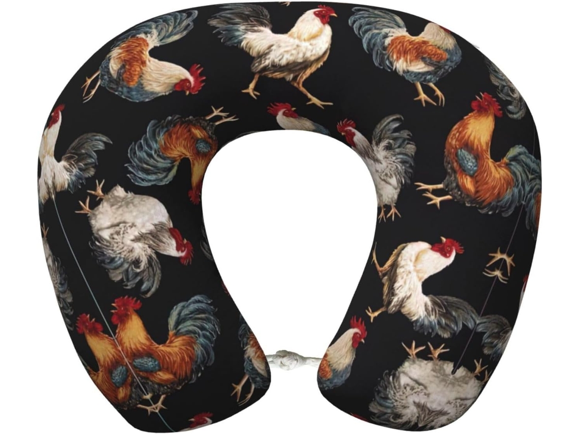 Travesseiro de Viag Espuma Viscoelástica French Roosters Suporte para o Pescoço Casa e Escritório 100 %