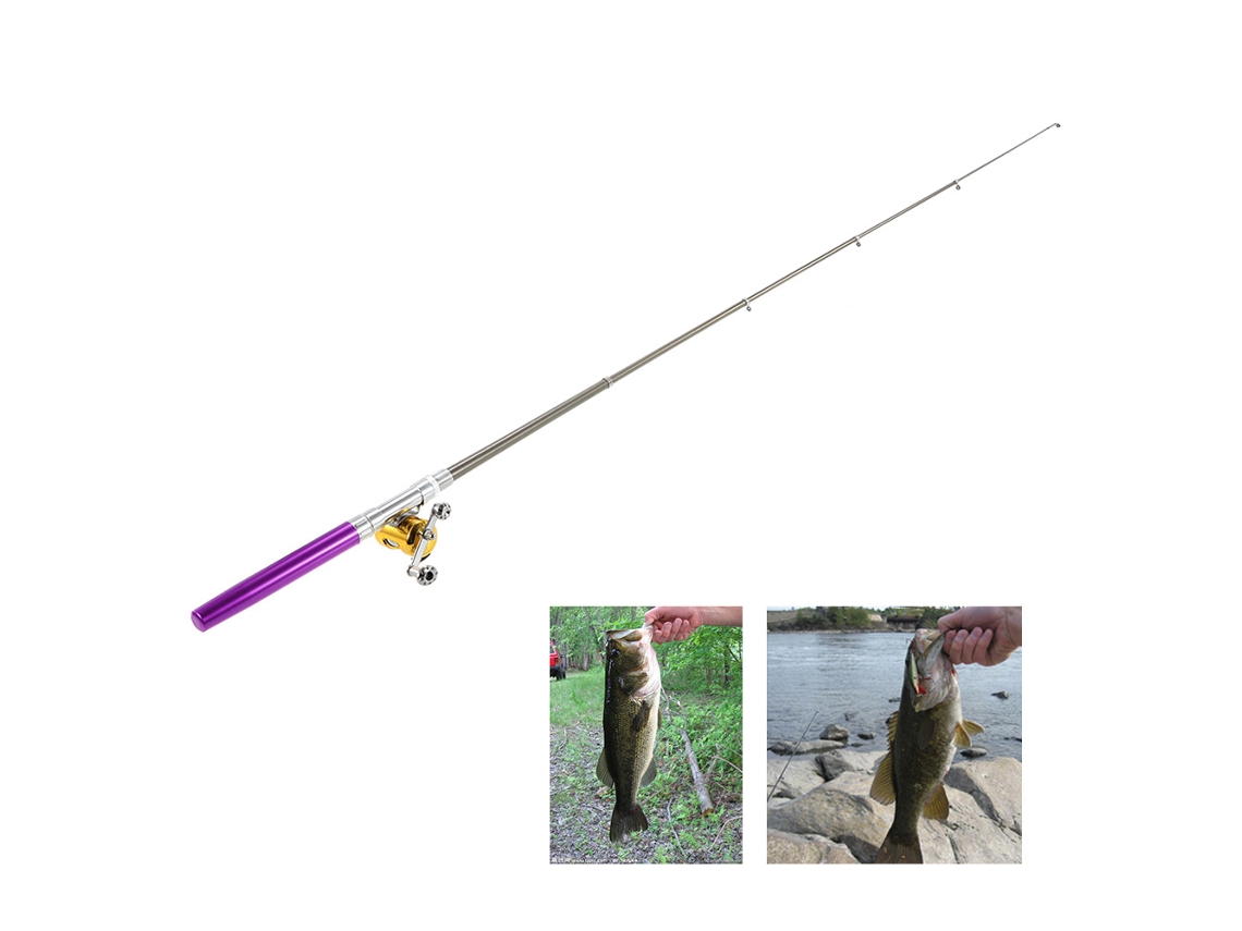 Combo Vara e Molinete de Pesca Portátil Mini