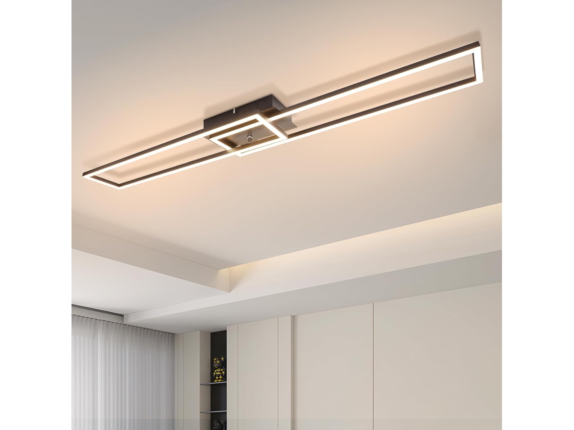 Nettlife Candeeiro De Teto Led 32 W Moderno Branco Quente 3000 K, 7,3 Cm, Com Comando, Orientável, Para Sala, Quarto, Corredor E Cozinha