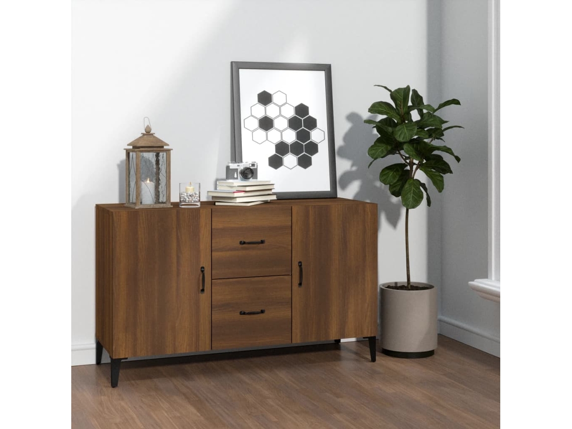 Aparador 100x36x60 cm en derivados de madera de roble marrón