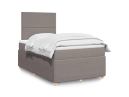 Vidaxl Cama Boxspring C/ Colchão 120x190cm Tecido Castanho-acinzentado