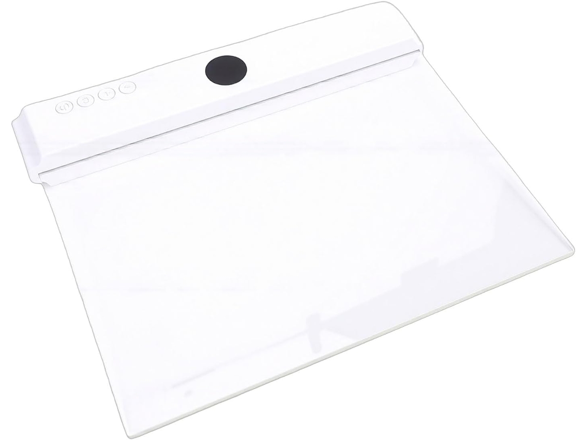 Luminária De Leitura Plana Led Transparente Recarregável Jiawu Com Temporizador 3 Cores, Painel Regulável Para Leitura