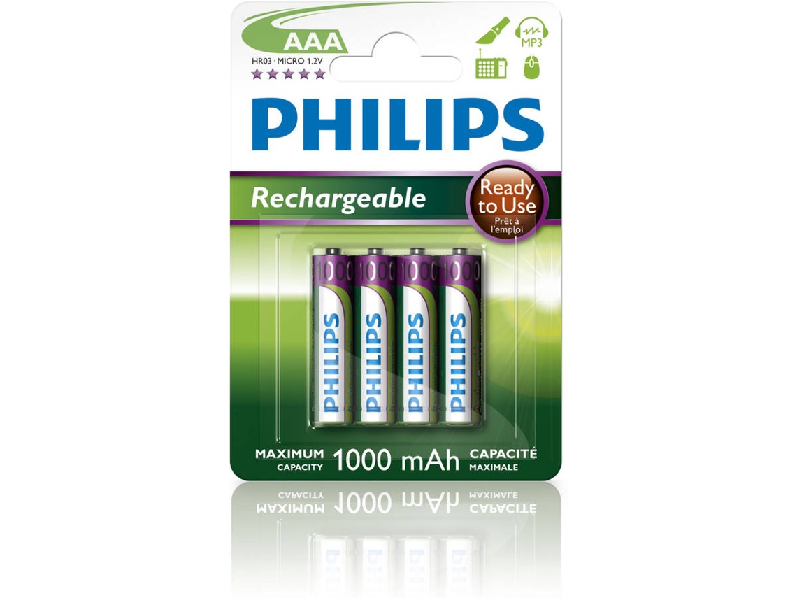 Pilhas Recarregáveis  PHILIPS R03B4RTU10/10