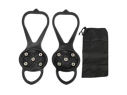 1par/conjunto De Crampons Com 5 Dentes Antiderrapante Grip Forte Durável Capa De Sapatos De Escalada Inverno Preto S (24‑34)
