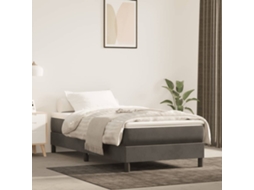 Vidaxl Estrutura De Cama Com Molas 80x200 Cm Veludo Cinzento-escuro