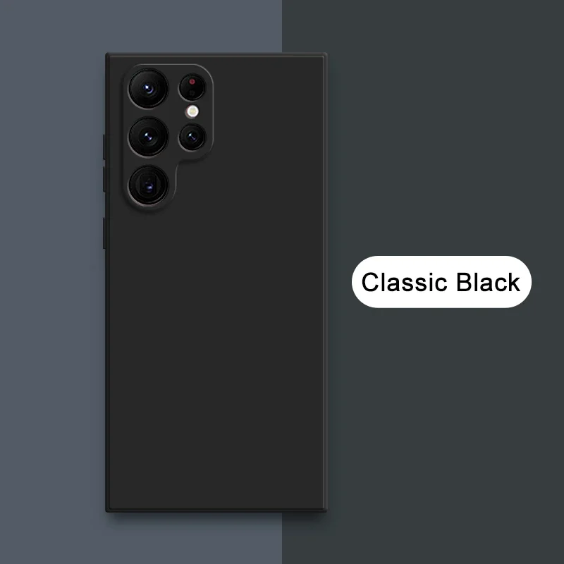 Capa Protetora De Silicone Líquido Para Samsung S22 Plus (preta), Capa De Celular Em Tecido Macio.