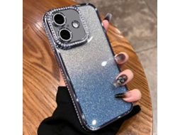 Capa De Tpu Para Iphone 16 Plus - Glitter Degradê De Diamante