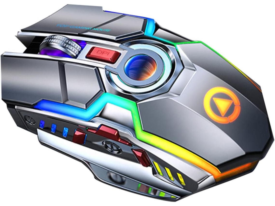 Mouse Gamer Ergonômico Com Fio, Iluminação Rgb, Função Silenciosa, Carregamento Usb E Botões Multifuncionais.