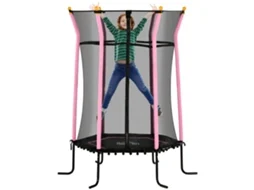 Trampolim Para Crianças Aço, Pp E Epe Cor Rosa Ø163,5x190 Cm Homcom