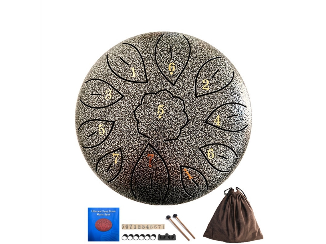 Elysve Handpan Drum De 6 Polegadas Com 11 Notas Em Menor Para Criança Com Baquetas (prateado)
