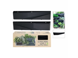 Jardim Vertical BigBuy Garden Kit Cascade Wall 78x19x35 cm Retangular Antracite (2 Peças) Bigbuy Garden