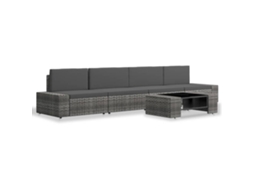 Maison Exclusive - 5 Pcs Conjunto Lounge De Jardim Vime Pe Cinzento