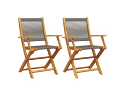 Folding Chair, Folding Chairs Vidaxl Cinzeto Madeira De Acácia (n/a)