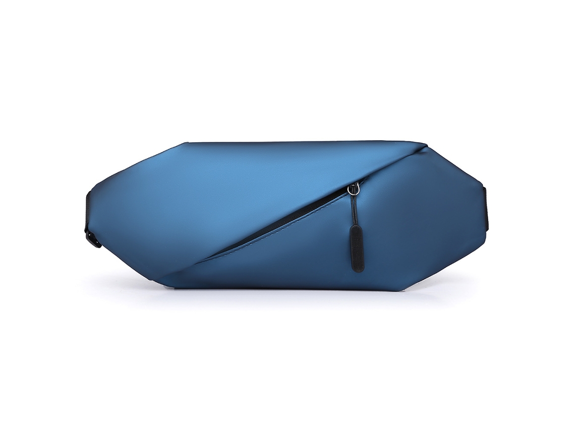 (azul) Bolsa De Cintura Impermeável Em Pu, Bolsa Transversal Masculina, Casual E Simples.