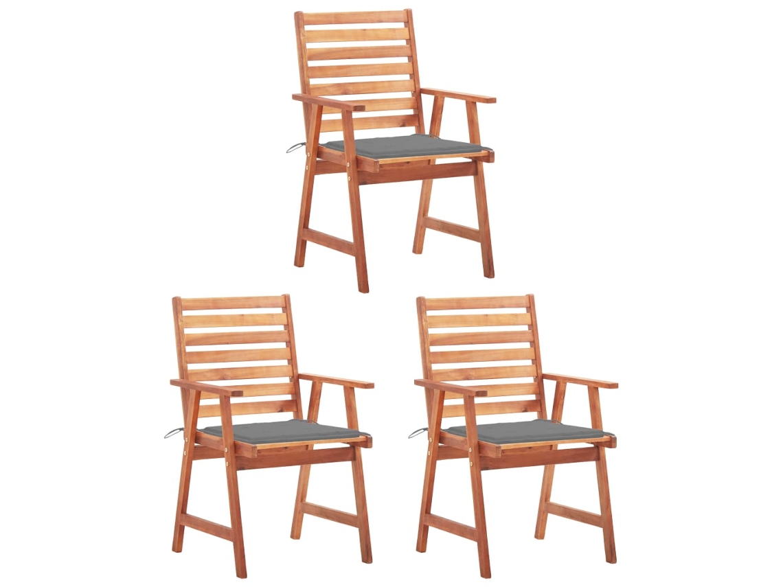 Outdoor Chair, Outdoor Chairs Vidaxl Cinzeto Madeira De Acácia (n/a)
