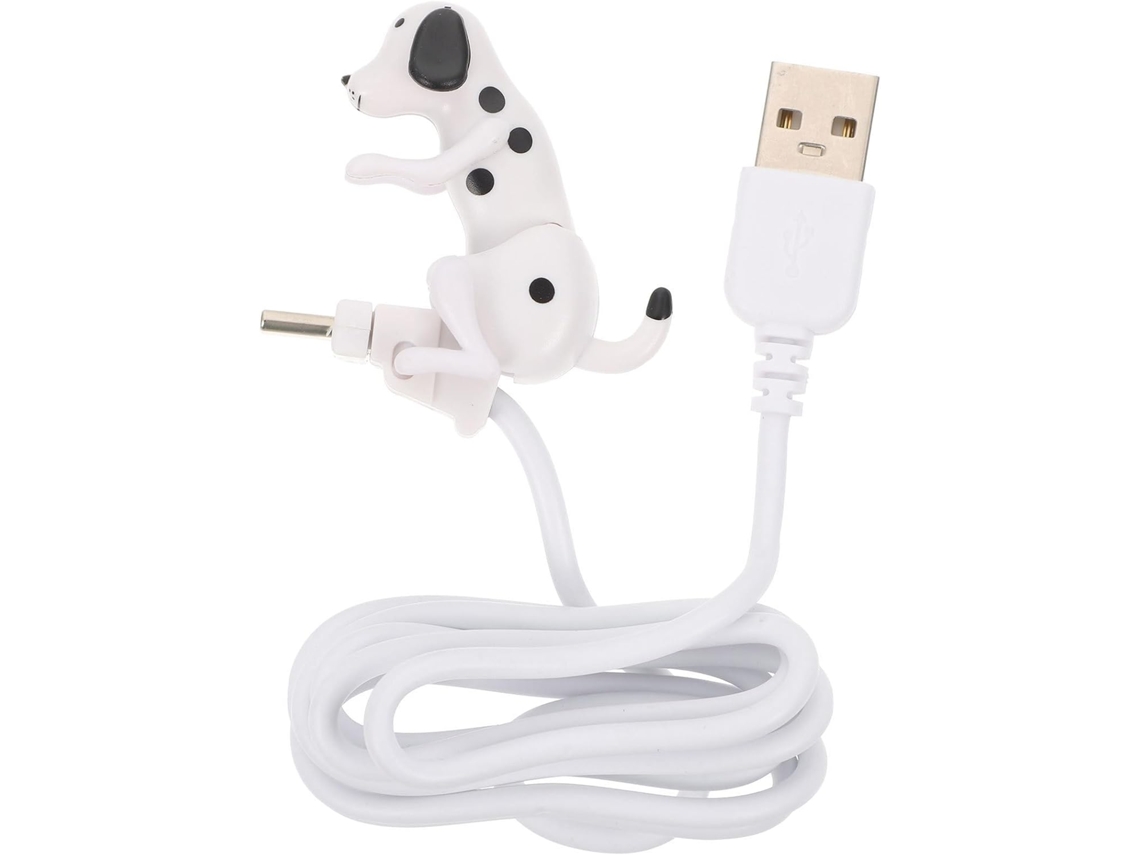 Cabo De Dados Usb Tipo C De Plástico Branco Com Estampa De Cachorro Para Celular