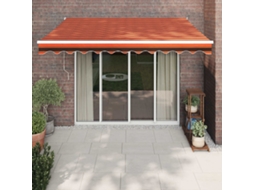 Vidaxl Toldo Retrátil 3,5x2,5 M Tecido E Alumínio Laranja E Castanho